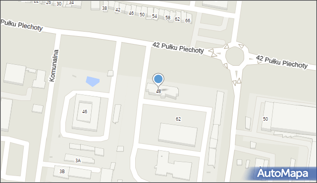 Białystok, 42 Pułku Piechoty, 48, mapa Białegostoku