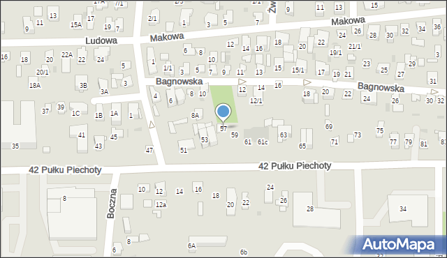 Białystok, 42 Pułku Piechoty, 57, mapa Białegostoku