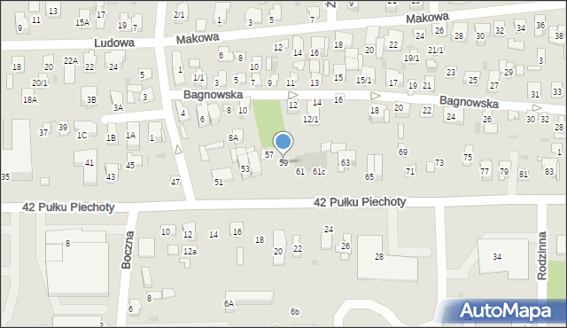 Białystok, 42 Pułku Piechoty, 59, mapa Białegostoku