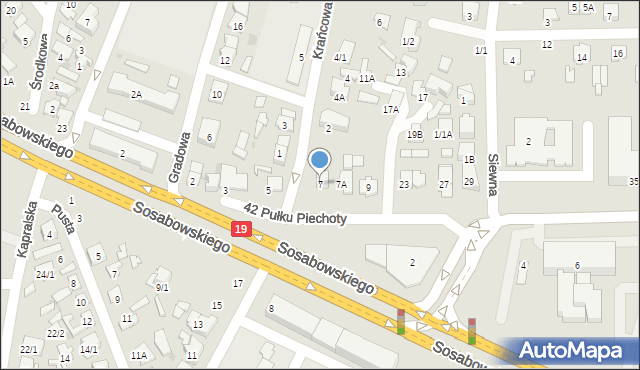 Białystok, 42 Pułku Piechoty, 7, mapa Białegostoku