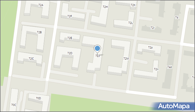 Białystok, 42 Pułku Piechoty, 72J, mapa Białegostoku