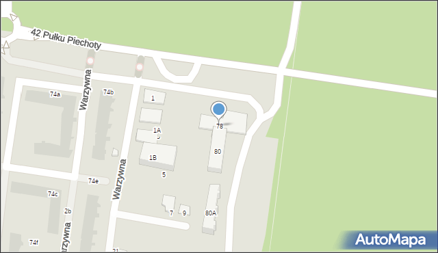 Białystok, 42 Pułku Piechoty, 78, mapa Białegostoku