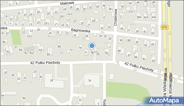 Białystok, 42 Pułku Piechoty, 79, mapa Białegostoku