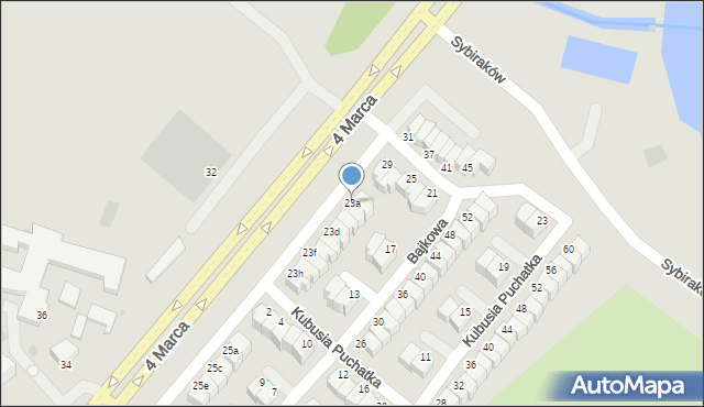Koszalin, 4 Marca, 23a, mapa Koszalina
