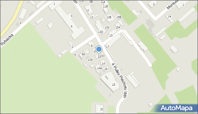 Puławy, 4 Pułku Piechoty Wojska Polskiego, 12, mapa Puław