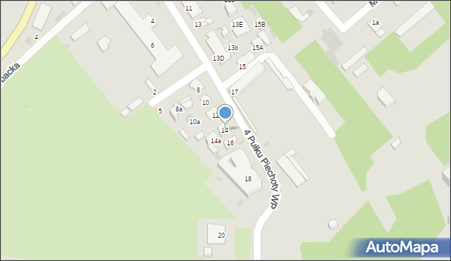 Puławy, 4 Pułku Piechoty Wojska Polskiego, 14, mapa Puław