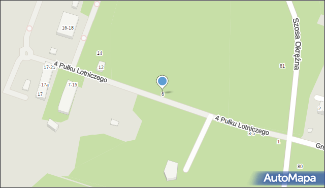 Toruń, 4 Pułku Lotniczego, 6, mapa Torunia