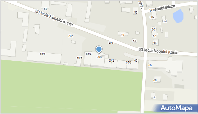 Kleczew, 50-lecia Kopalni Konin, 20A, mapa Kleczew