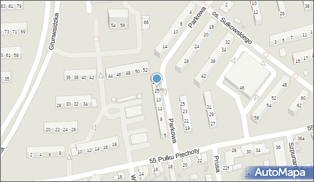 Leszno, 55. Pułku Piechoty, 15, mapa Leszno