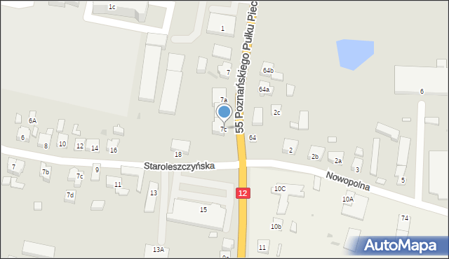 Wschowa, 55 Poznańskiego Pułku Piechoty, 7c, mapa Wschowa