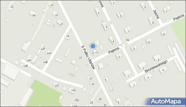 Ostrołęka, 5 Pułku Ułanów, 1, mapa Ostrołęka