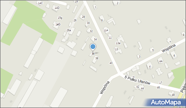 Ostrołęka, 5 Pułku Ułanów, 36, mapa Ostrołęka