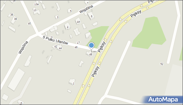 Ostrołęka, 5 Pułku Ułanów, 48A, mapa Ostrołęka