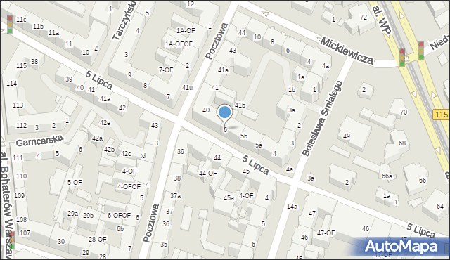 Szczecin, 5 Lipca, 6, mapa Szczecina