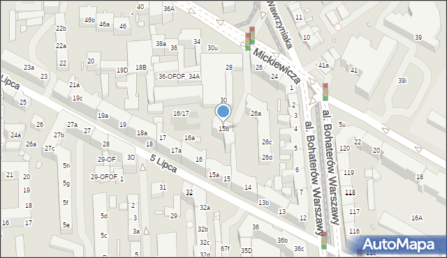 Szczecin, 5 Lipca, 15b, mapa Szczecina