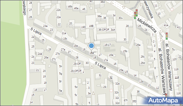 Szczecin, 5 Lipca, 18a, mapa Szczecina