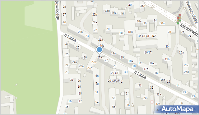 Szczecin, 5 Lipca, 27a, mapa Szczecina