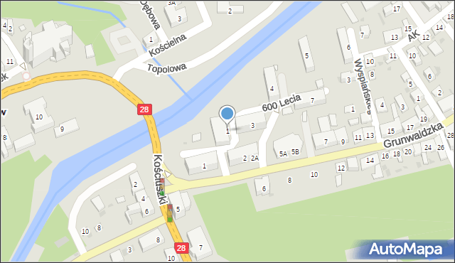 Grybów, 600-lecia, 1, mapa Grybów