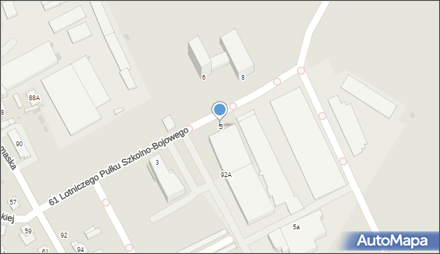 Biała Podlaska, 61 Lotniczego Pułku Szkolno-Bojowego, 5, mapa Białej Podlaskiej