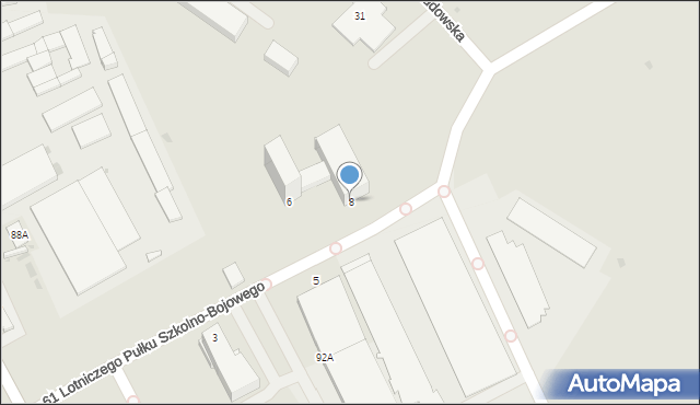 Biała Podlaska, 61 Lotniczego Pułku Szkolno-Bojowego, 8, mapa Białej Podlaskiej