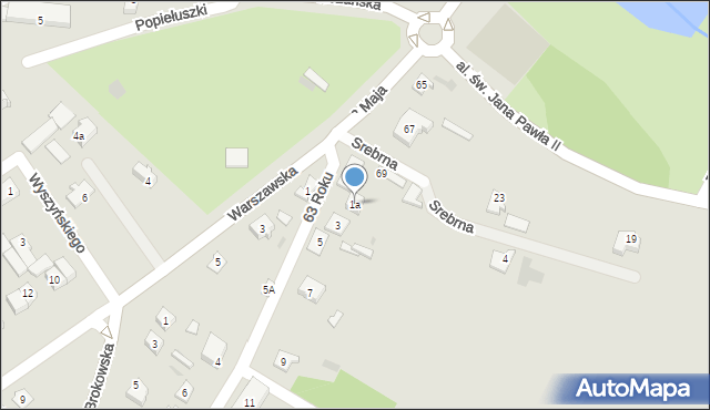 Ostrów Mazowiecka, 63 Roku, 1a, mapa Ostrów Mazowiecka