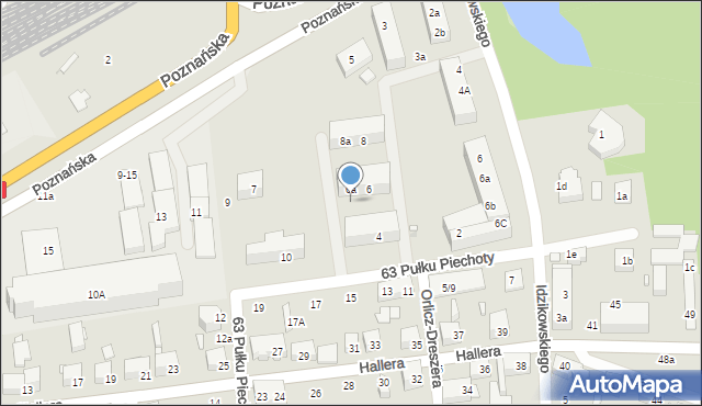 Toruń, 63 Pułku Piechoty, 4a, mapa Torunia