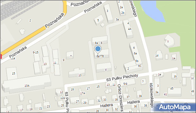 Toruń, 63 Pułku Piechoty, 6a, mapa Torunia