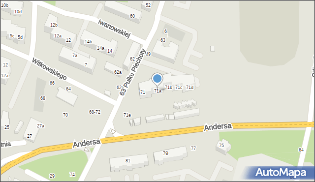 Toruń, 63 Pułku Piechoty, 71a, mapa Torunia