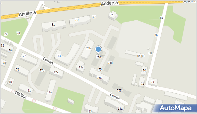 Toruń, 63 Pułku Piechoty, 75a, mapa Torunia