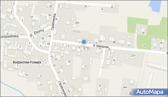 Bodzechów, 6 Sierpnia, 8, mapa Bodzechów