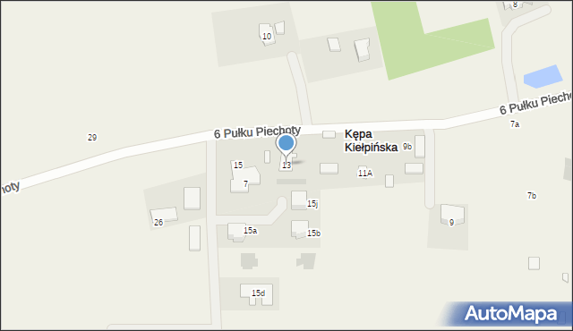Kępa Kiełpińska, 6 Pułku Piechoty, 13, mapa Kępa Kiełpińska