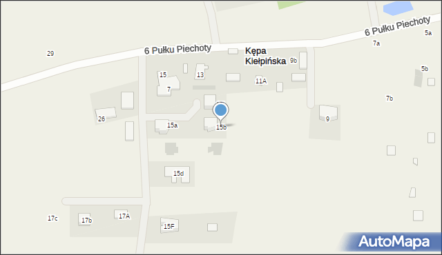 Kępa Kiełpińska, 6 Pułku Piechoty, 15b, mapa Kępa Kiełpińska
