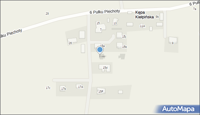 Kępa Kiełpińska, 6 Pułku Piechoty, 15c, mapa Kępa Kiełpińska