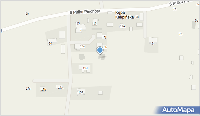 Kępa Kiełpińska, 6 Pułku Piechoty, 15ca, mapa Kępa Kiełpińska