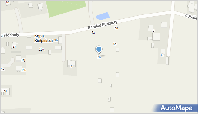 Kępa Kiełpińska, 6 Pułku Piechoty, 7b, mapa Kępa Kiełpińska
