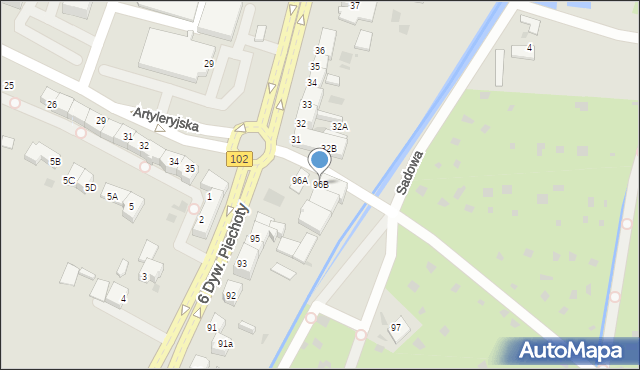 Kołobrzeg, 6 Dywizji Piechoty, 96B, mapa Kołobrzegu