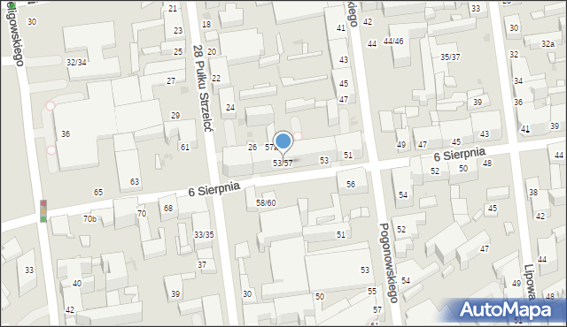 Łódź, 6 Sierpnia, 53/57, mapa Łodzi