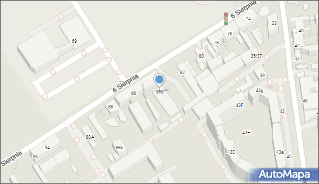 Łódź, 6 Sierpnia, 86b, mapa Łodzi