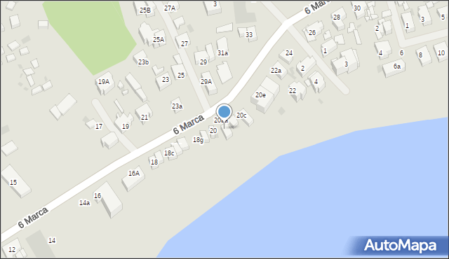 Mielno, 6 Marca, 20A, mapa Mielno