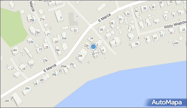 Mielno, 6 Marca, 22, mapa Mielno