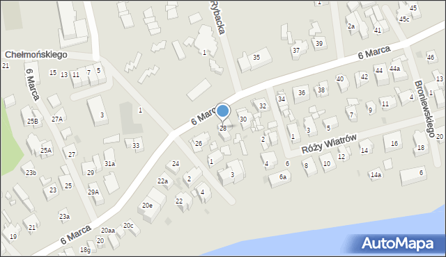 Mielno, 6 Marca, 28, mapa Mielno
