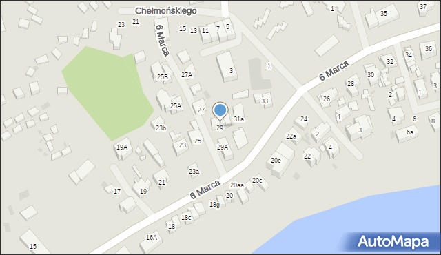 Mielno, 6 Marca, 29, mapa Mielno