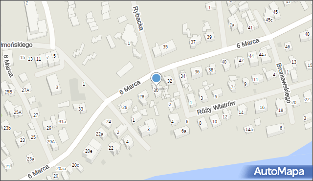 Mielno, 6 Marca, 30, mapa Mielno