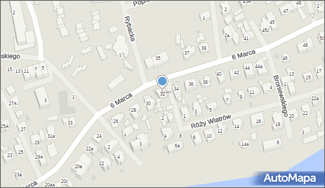 Mielno, 6 Marca, 32, mapa Mielno