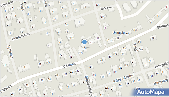 Mielno, 6 Marca, 45, mapa Mielno