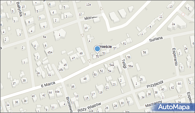 Mielno, 6 Marca, 51, mapa Mielno