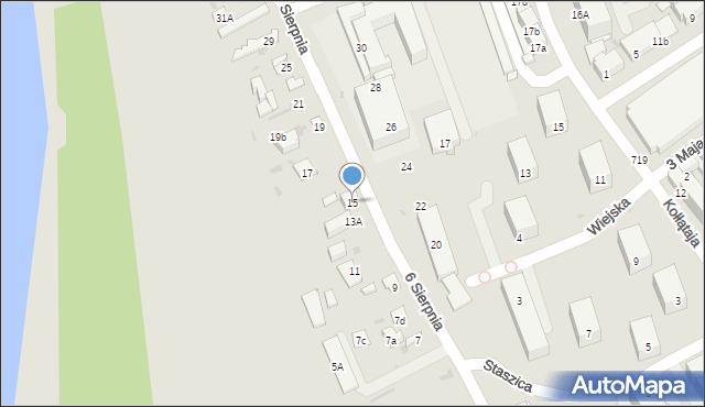 Puławy, 6 Sierpnia, 15, mapa Puław