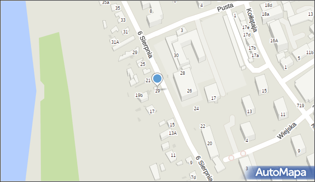 Puławy, 6 Sierpnia, 19, mapa Puław