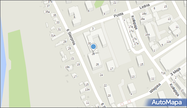 Puławy, 6 Sierpnia, 28, mapa Puław