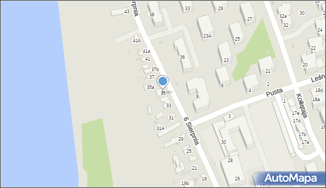 Puławy, 6 Sierpnia, 35, mapa Puław